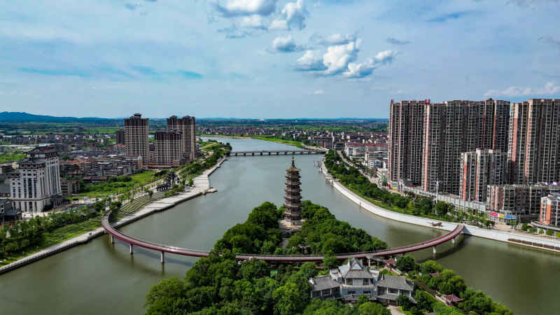 航拍江西福州王安石公园