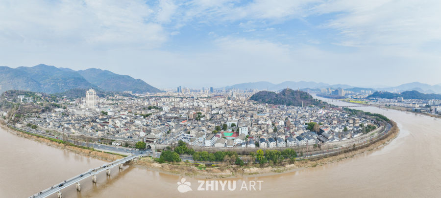 航拍浙江临海台州府城城区风光 38