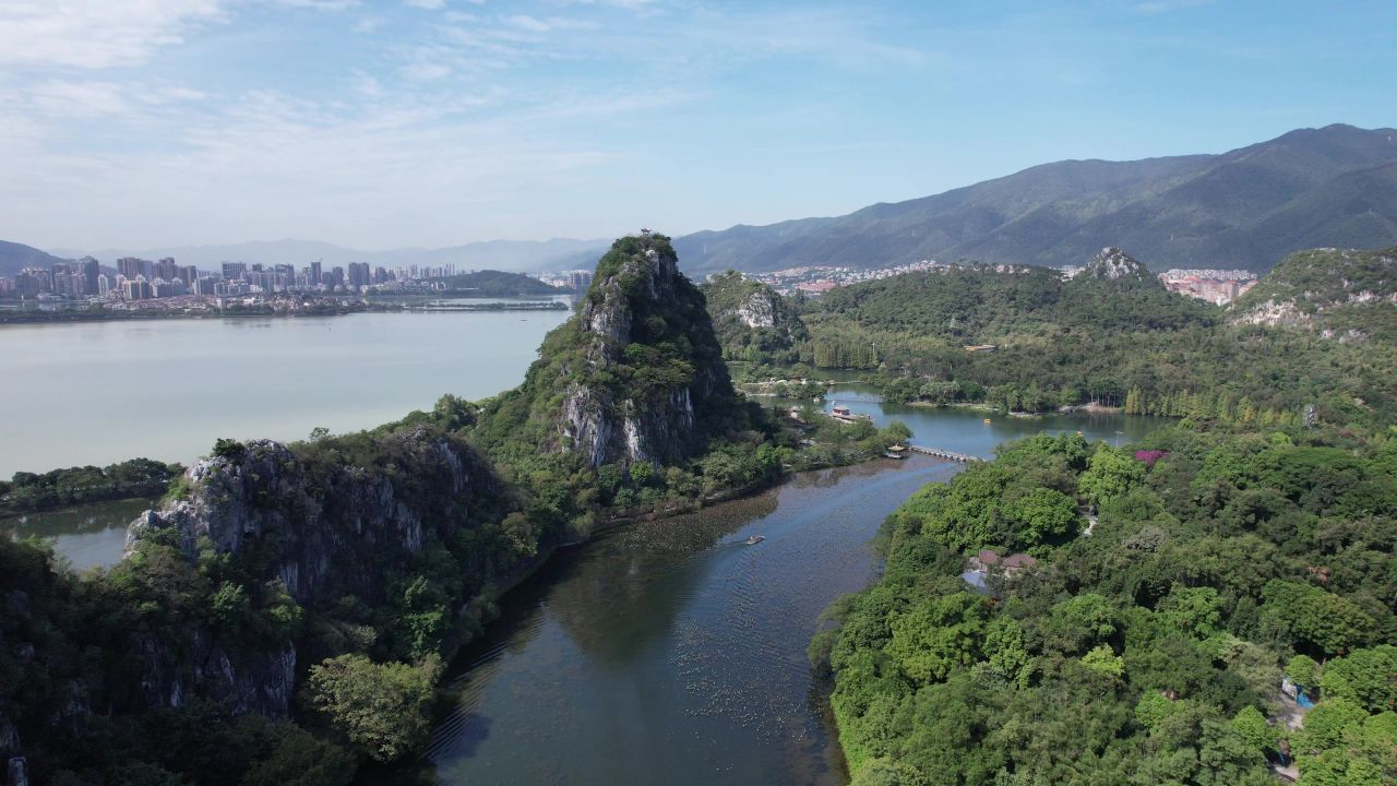 广东肇庆城市风光旅游景区航拍 