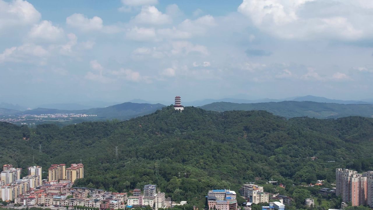 广东韶关城市风光航拍 