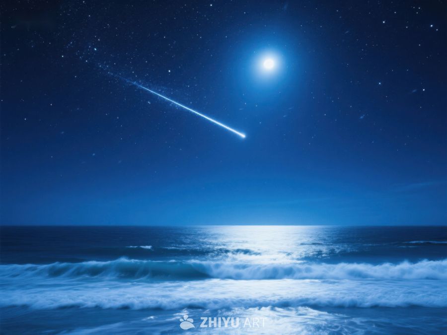夜空流星划过海面 260
