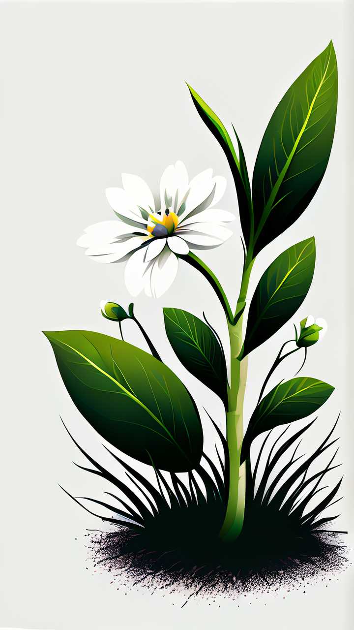 小花白色背景