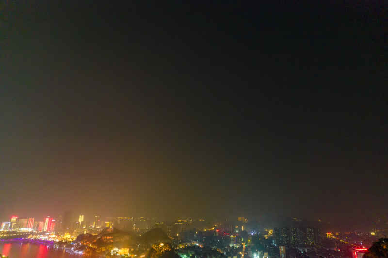 柳州夜景灯光柳江航拍摄影图