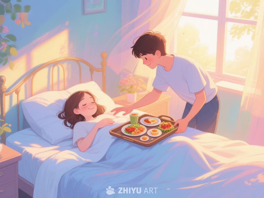 温馨早餐：床边的爱意时光 850