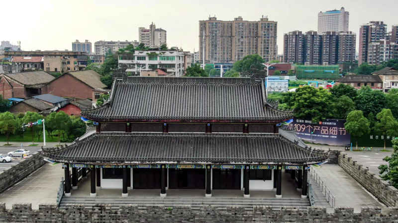 湖南湘潭城市风光航拍 