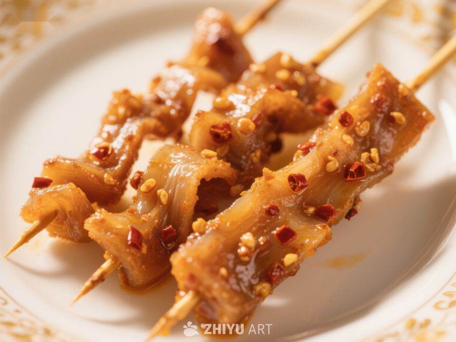 香辣鱿鱼串，美味诱人