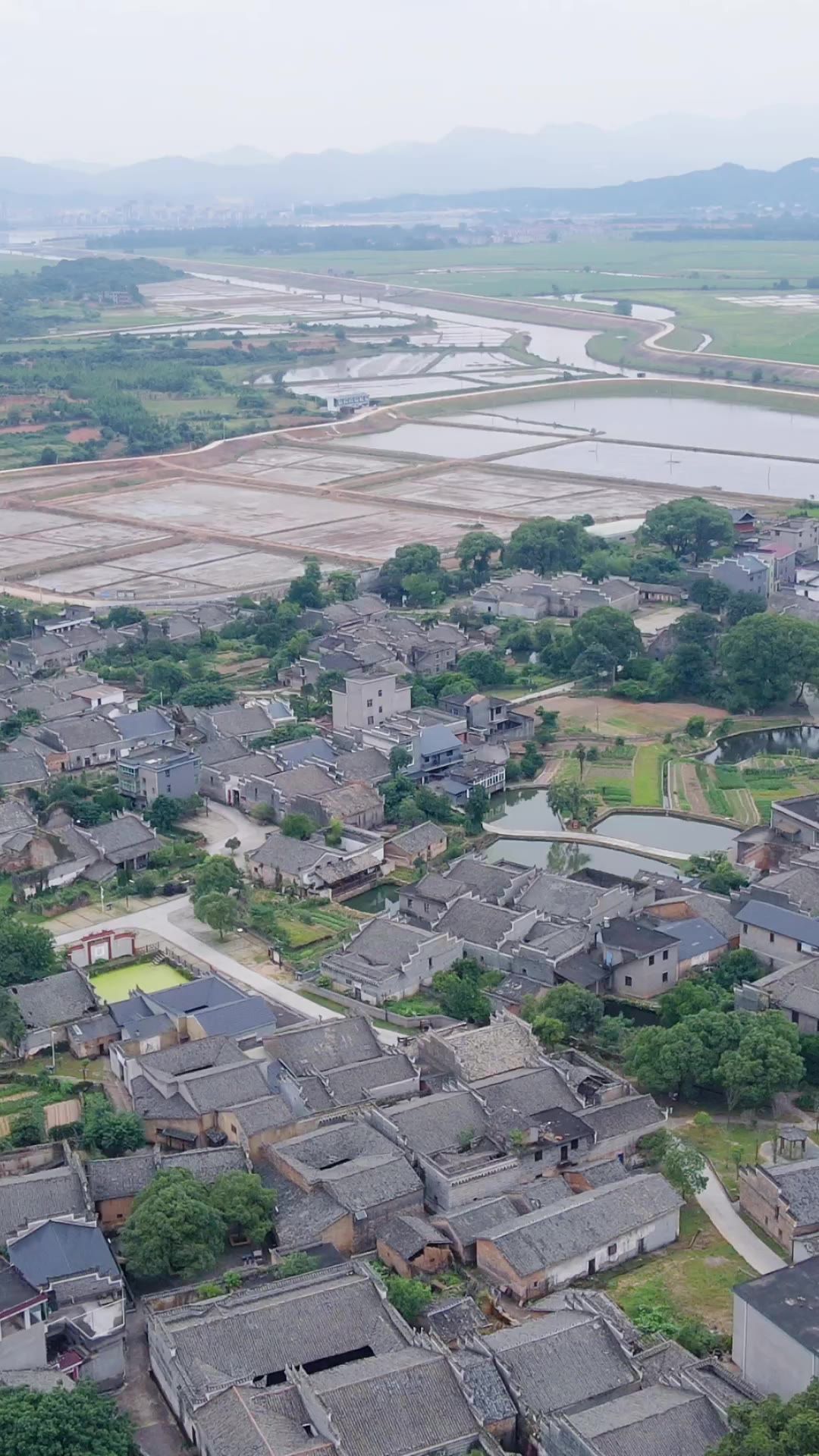  旅游景区江西吉安燕坊古村4A景区竖屏航拍