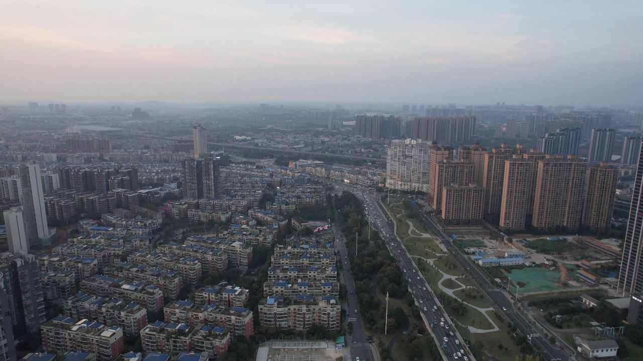 湖南湘潭城市风光城市建设航拍