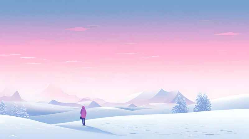 冬季唯美雪景创业插画 72