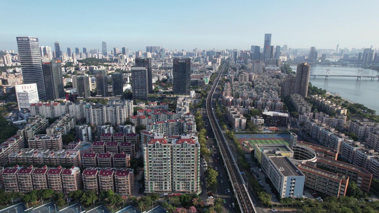 广东珠海城市风光航拍 