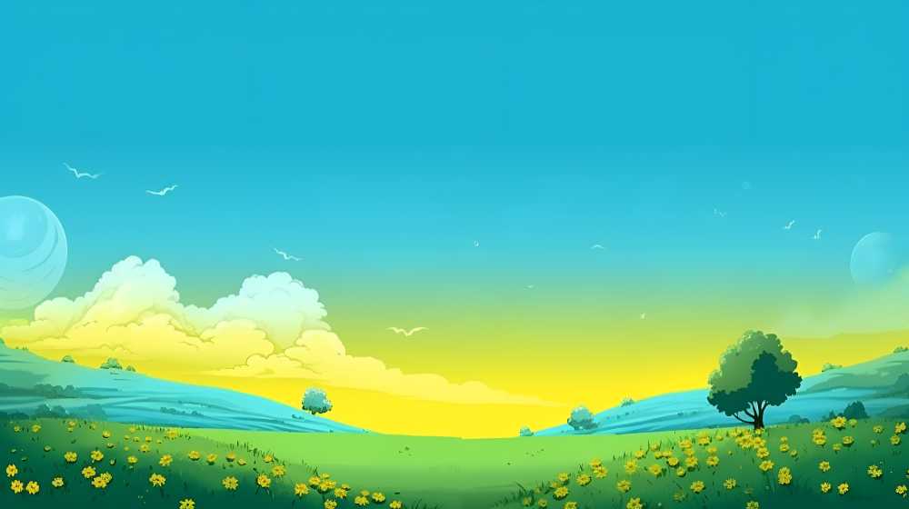 夏季自然插画美景1