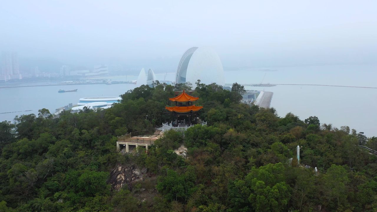 城市淹没在朦胧中 