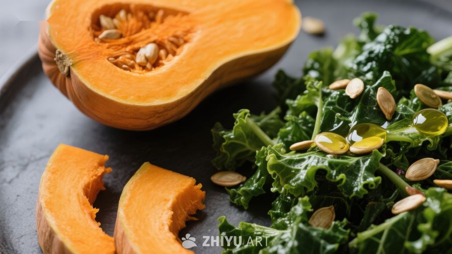 南瓜与羽衣甘蓝沙拉