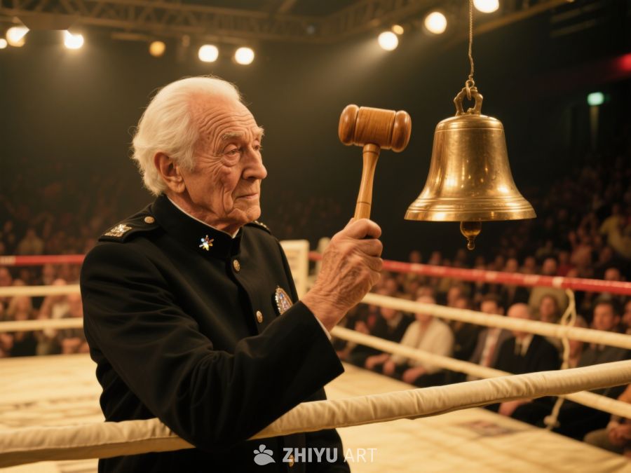 老者在拳击场敲响铜铃 619