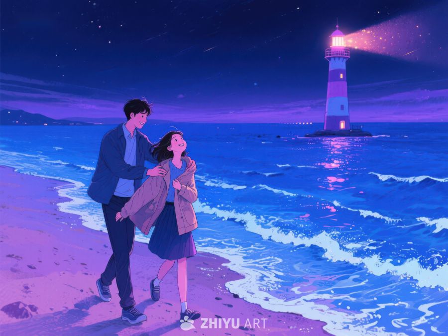 夜色下的灯塔与恋人 1084