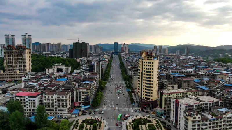 湖南怀化城市风光航拍 