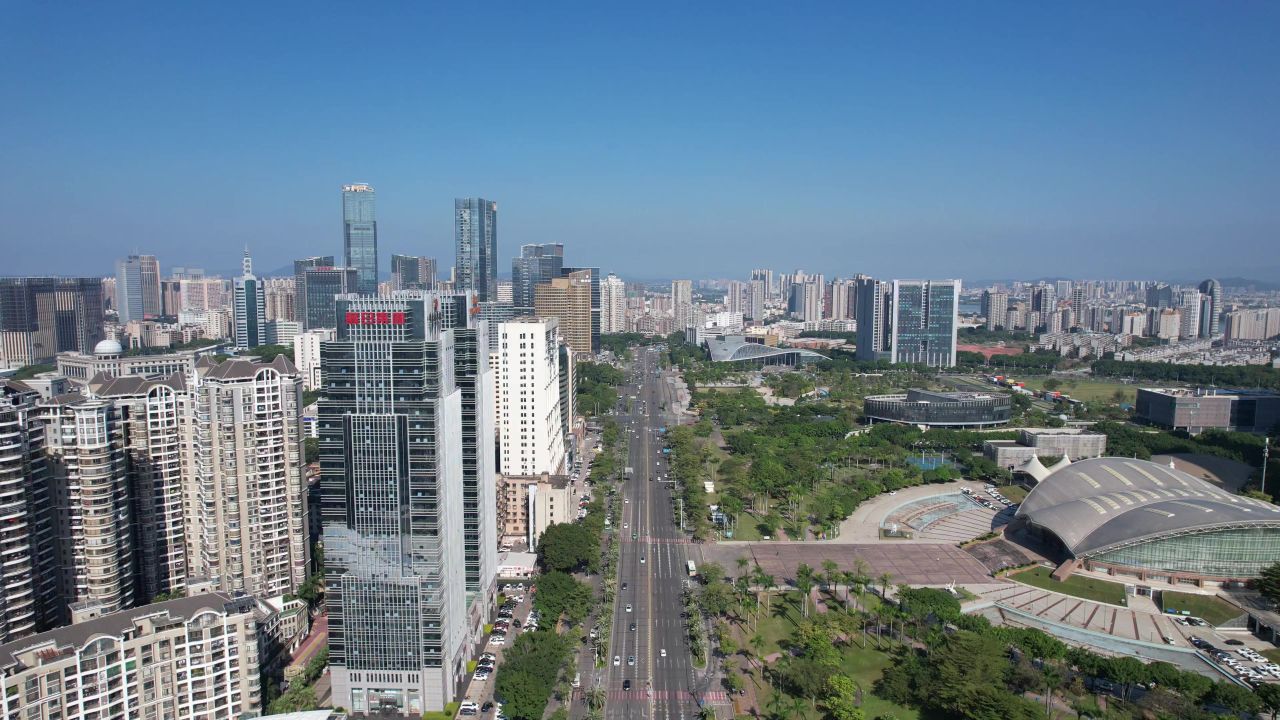广东惠州城市风光地标建筑航拍