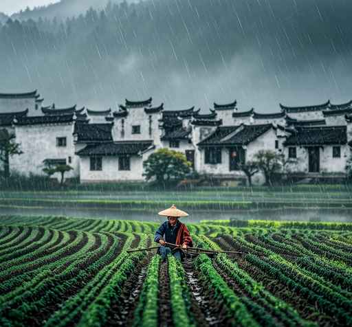 徽式民居与农田