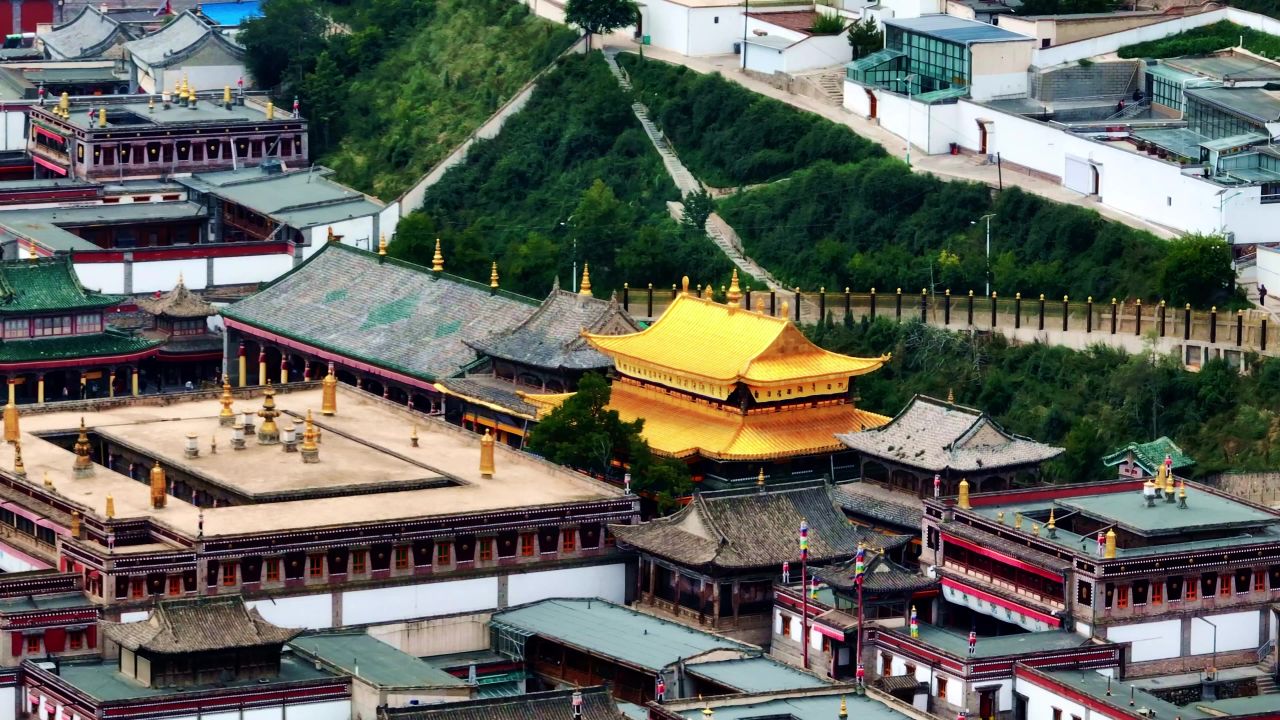 青海塔尔寺航拍