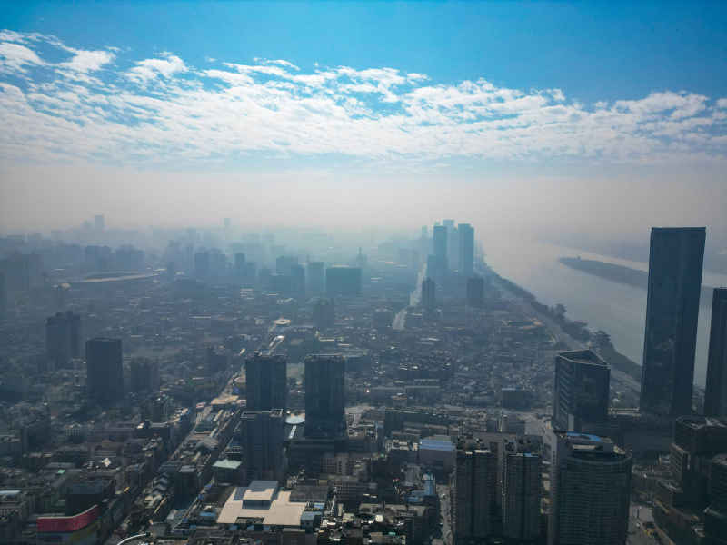 湖南长沙城市风光航拍摄影图