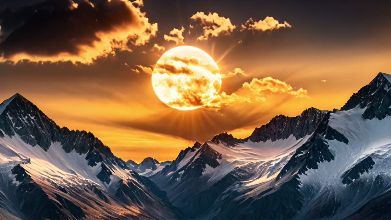珠穆朗玛峰喜马拉雅山脉航拍日出日落云海延时 6