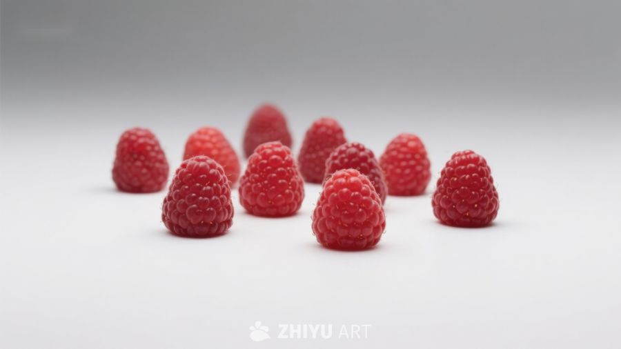 新鲜红莓整齐排列