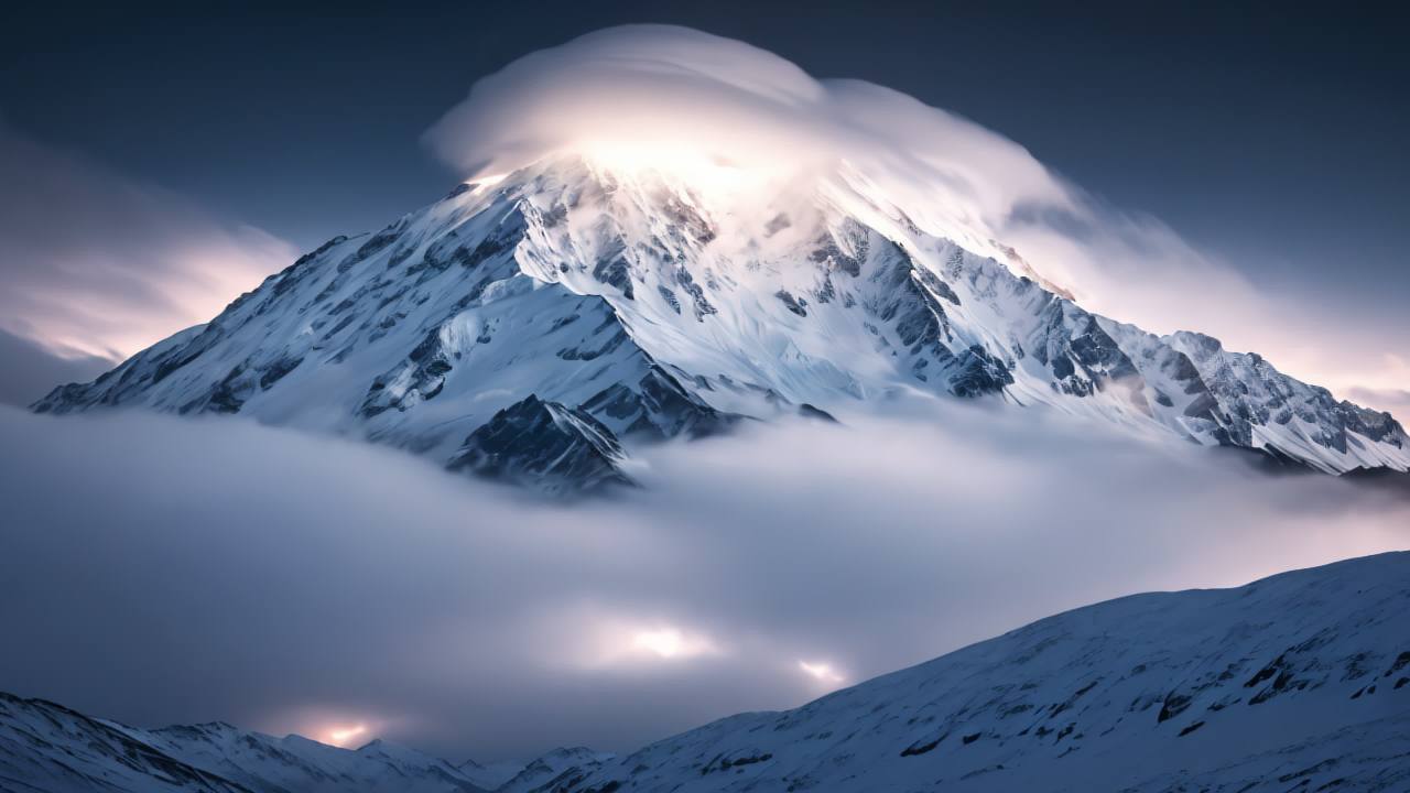 珠穆朗玛峰喜马拉雅山脉航拍日出日落云海延时 31