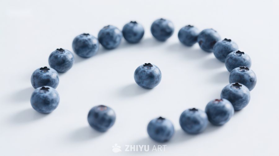 蓝莓排列成螺旋形状