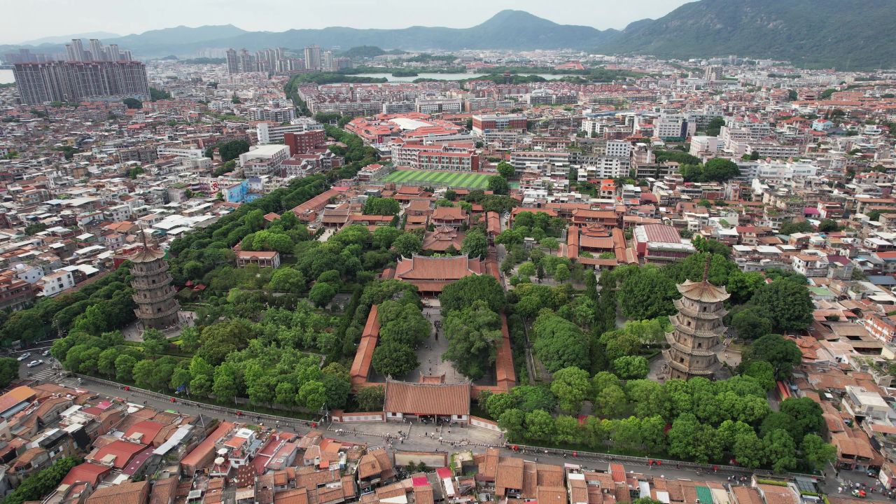 福建泉州城市风光地标建筑航拍