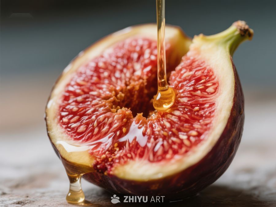 蜂蜜浇灌切开的无花果 186