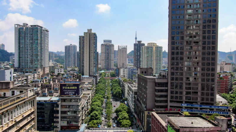 贵州贵阳城市建设航拍摄影图