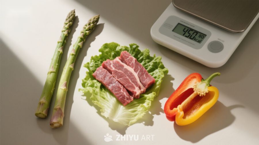 食材与电子秤静物摆拍