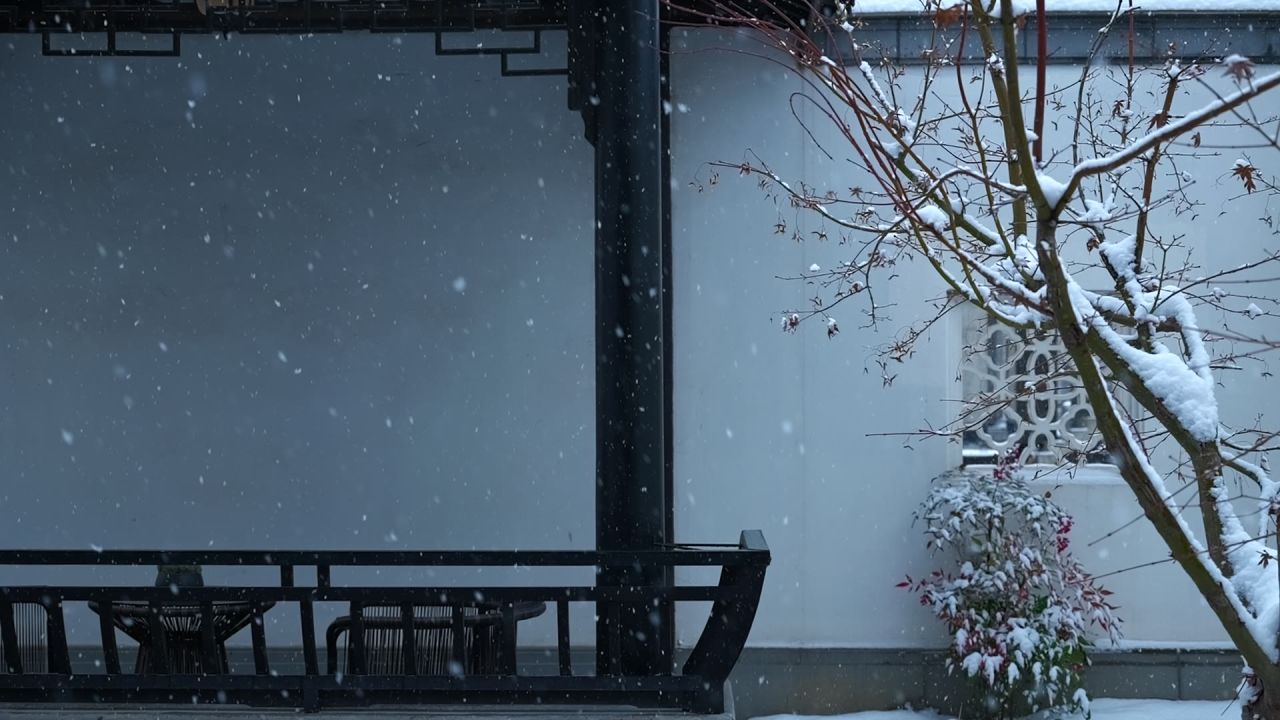中式园林雪景 园林雪景 江南雪景 18