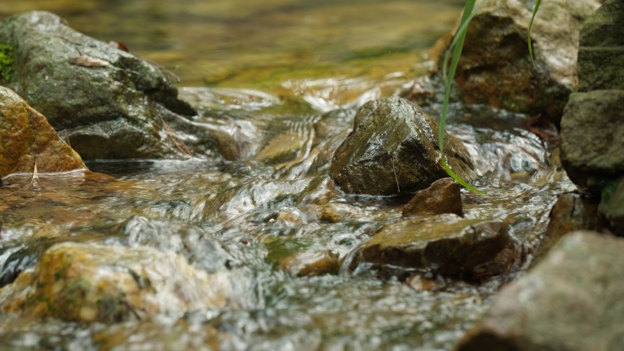 清澈山泉水温泉矿泉水小溪山涧 44
