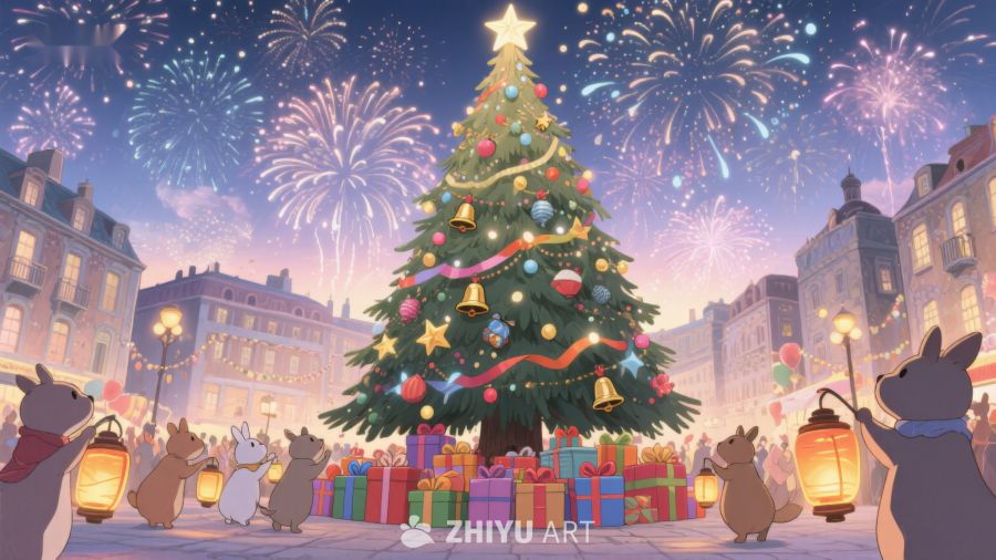 圣诞树前的欢乐夜晚 201