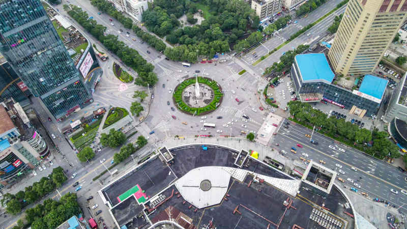 湖南湘潭城市风光航拍 