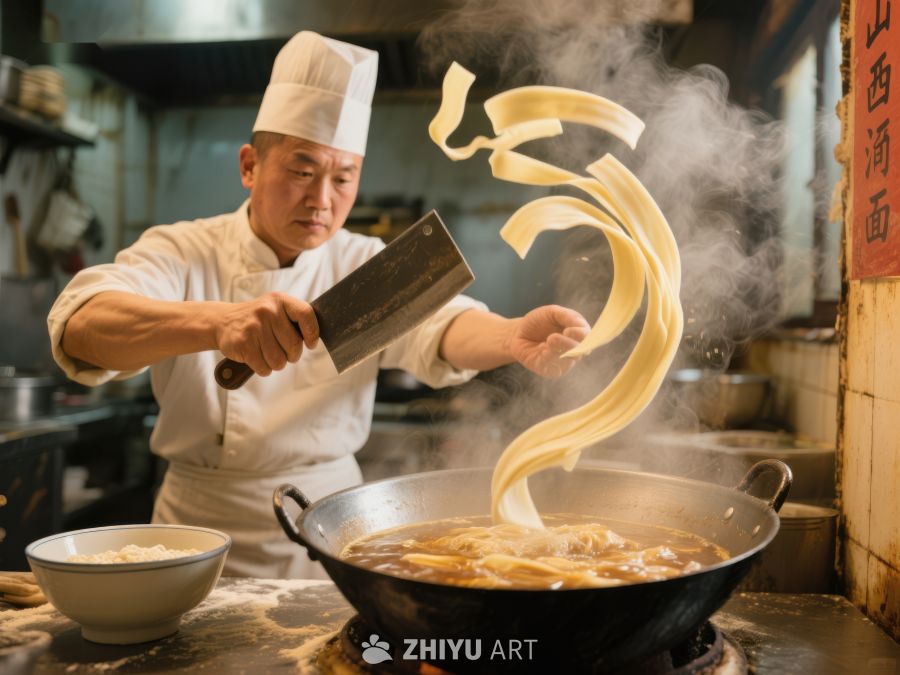 厨师手工拉面，热气腾腾 89