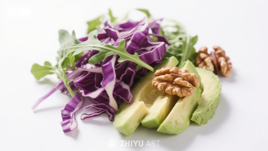 紫甘蓝牛油果沙拉食材