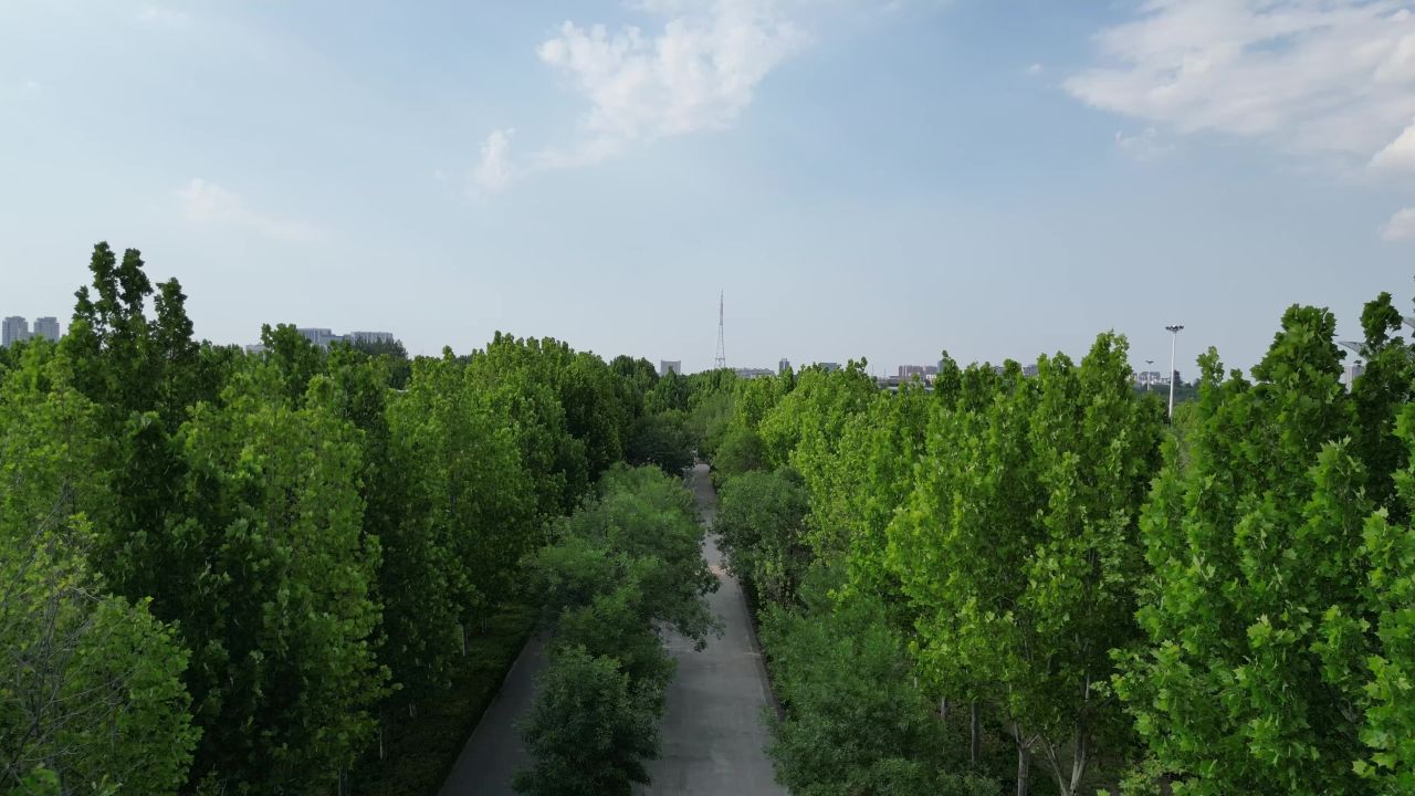航拍山东东营城市建设东营风光