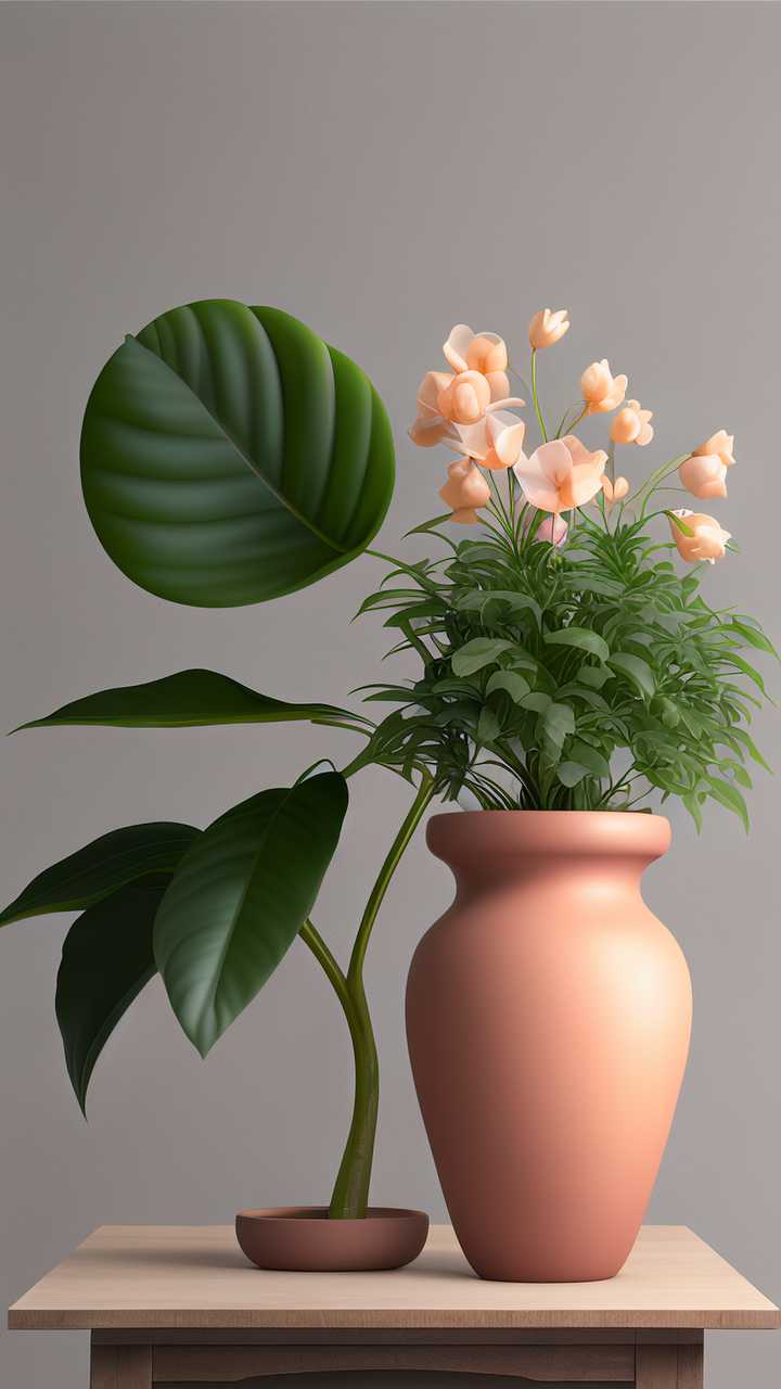 绿植花瓶摆放场景