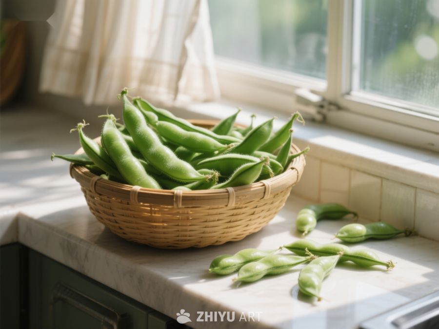 窗边篮子里的鲜嫩豆荚 139