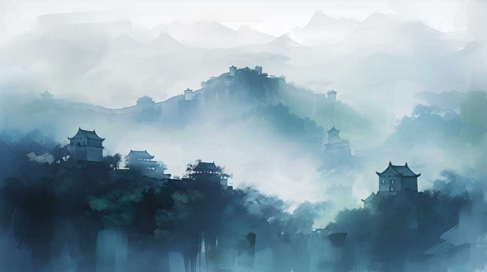 地方标志风景插画