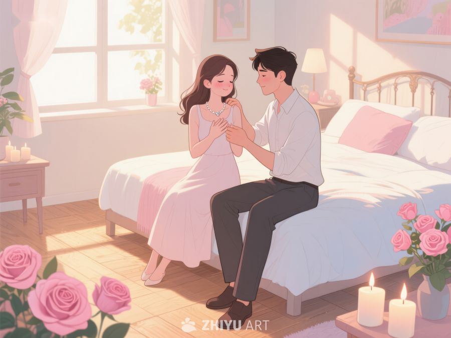 温馨卧室中的浪漫时刻 841