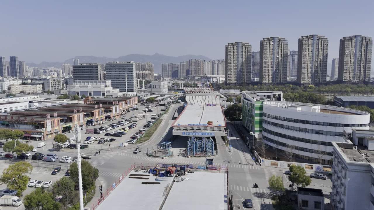 城市建筑工地全景