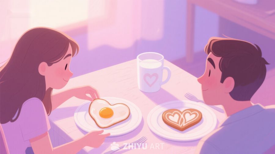 情侣共进爱心早餐 230