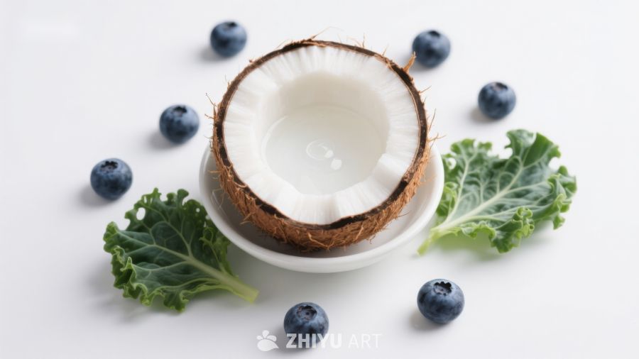 椰子蓝莓与羽衣甘蓝的健康组合