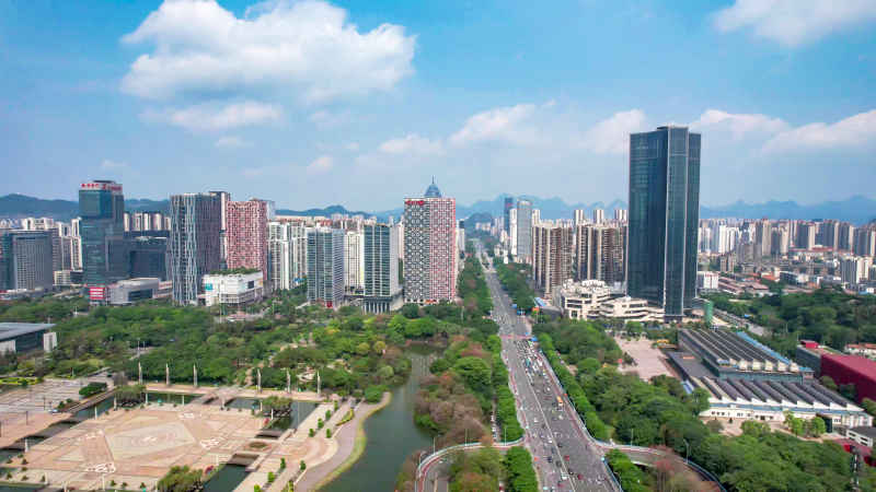 广西柳州城市风光航拍摄影图
