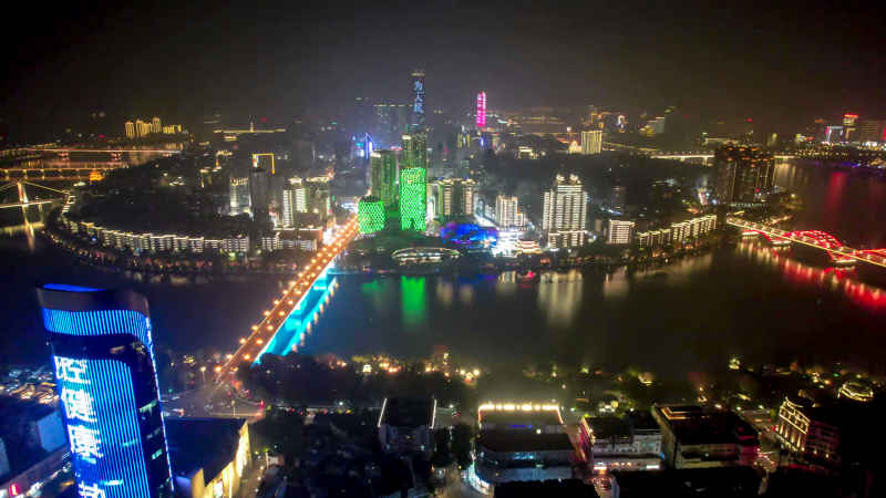 广西柳州城市风光航拍摄影图