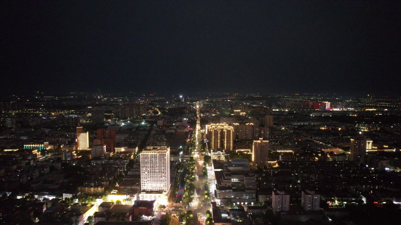 山东淄博城市风光航拍 