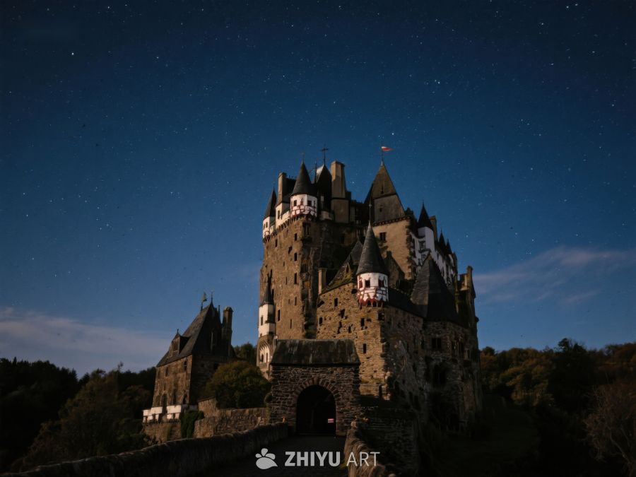 夜幕下的古老城堡 492